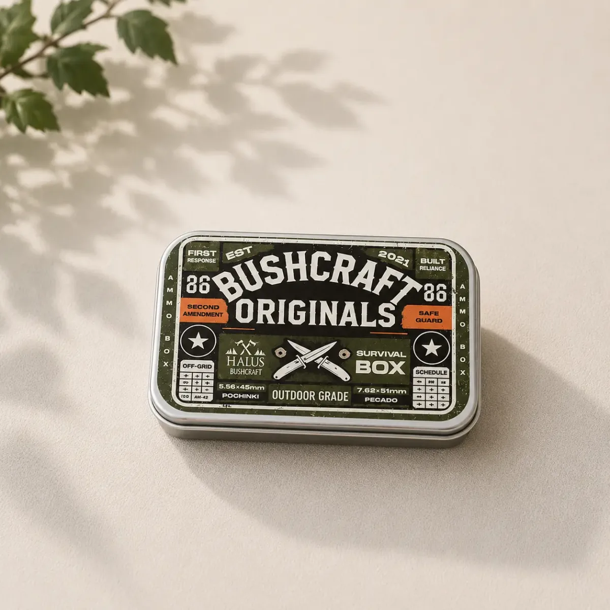 Ammo Box desenli teneke kutu