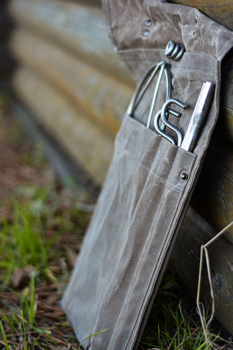 Akrobat Izgara İçin Balmumu Kanvas Cepli Taşıma Çantası
